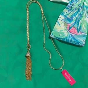 NWT Lilly Pulitzer Fronds Tassel Necklace